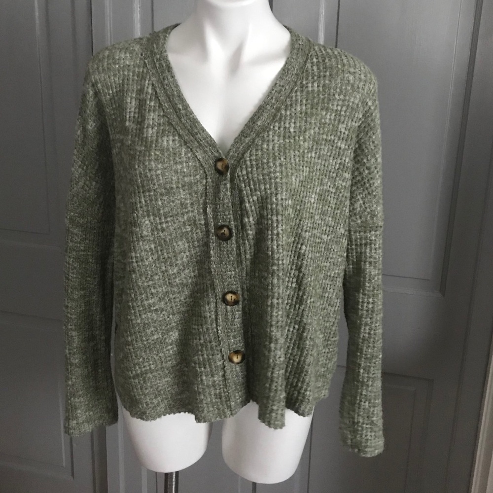 Anthropologie eri + ali distressed v neck henley